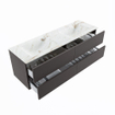 MONDIAZ VICA-DLUX Ensemble meuble de salle de bains - 150cm - meuble bas dark grey - 4 tiroirs - lavabo encastré cloud double - sans trous de robinet - version haute 60cm - frape SW1088862