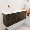 Mondiaz JOYA 111.6cm toiletmeubel - ronding rechts kleur Shadow - Wastafel FAYE positie Links Zonder kraangat kleur Talc. SW1421447