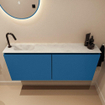 MONDIAZ TURE-DLUX 120cm toiletmeubel Jeans. EDEN wastafel Opalo positie links. Met 1 kraangat. SW1104366