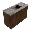Mondiaz JOYA-DLUX 60cm meuble de salle de bains - couleur Walnut - Vasque FAYE position Milieu Sans trou de robinet couleur Sombra. SW1424715