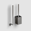 Clou Fold toiletborstelgarnituur - 35.5cm hoog - wandmodel - PVD - geborsteld gunmetal (antraciet) SW917282