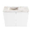 MONDIAZ TURE-DLUX Meuble WC 60cm Talc. EDEN lavabo Frappe position gauche. Sans trou de robinet. SW1102589