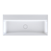 Arcqua Edge Lavabo à poser - 100x47x12cm - sans trou de robinet - marbre de synthèse - blanc brillant SW1581339