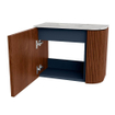 Mondiaz JOYA-DLUX 51.6cm toiletmeubel - ronding rechts kleur Ruby - Wastafel FAYE positie Links 1 kraangat kleur Glace. SW1423578