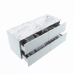 MONDIAZ VICA-DLUX Ensemble meuble de salle de bains - 120cm - meuble bas clay - 4 tiroirs - lavabo encastré cloud à droite - 1 trou de robinet - version haute 60cm - glace SW1088163