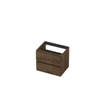 Ink fineer meuble sous-lavabo 60x52x45cm 2 tiroirs tourniquet sans poignée décor bois chocolat SW493478