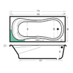 Xenz Curaçao Douchebad - 175x80x47 - afvoer uiteinde - acryl - wit SW103005