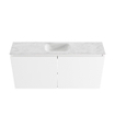 MONDIAZ TURE-DLUX Meuble toilette - 100cm - Talc - EDEN - vasque Opalo - position centrale - 1 trou de robinet SW1104118