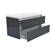 Wiesbaden Vision Meuble sous vasque avec 2 tiroirs 100 x 46 cm gris laqué brillant SW95817