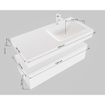 MONDIAZ ALAN 120cm - meuble bas - 1 tiroir - lavabo suspendu - vasque droite - 0 trous de robinet - talc SW408418