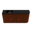 Mondiaz JOYA 91.6cm toiletmeubel - ronding rechts kleur Ruby - Wastafel FAYE positie Links 1 kraangat kleur Urban. SW1421897