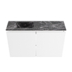 MONDIAZ TURE-DLUX Meuble de toilette 80 cm Talc. Lavabo EDEN Lava position gauche. Sans trou de robinet. SW1103615