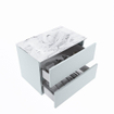 MONDIAZ VICA-DLUX Ensemble meuble de salle de bains - 70cm - meuble bas clay - 2 tiroirs - lavabo encastré cloud central - sans trous de robinetterie - version haute 60cm - glace SW1088155