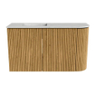 Mondiaz JOYA-DLUX 71.6cm toiletmeubel - ronding rechts kleur Oak - Wastafel FAYE positie Links Zonder kraangat kleur Opalo. SW1422158