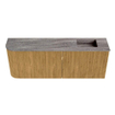 Mondiaz JOYA-DLUX 111.6cm toiletmeubel - ronding links kleur Oak - Wastafel FAYE positie Rechts Zonder kraangat kleur Oza. SW1424134