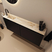 MONDIAZ TURE-DLUX Meuble toilette - 120cm - Urban - EDEN - vasque Frappe - position gauche - 1 trou de robinet SW1102653