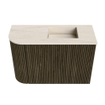 Mondiaz JOYA-DLUX 61.6cm toiletmeubel - ronding links kleur Shadow - Wastafel FAYE positie Rechts Zonder kraangat kleur Meli. SW1424894