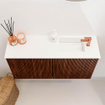 Mondiaz JOYA 80cm meuble de toilette - couleur Ruby - Vasque FAYE position Droite 1 trou de robinet couleur Talc SW1421771