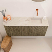 Mondiaz JOYA-DLUX 91.6cm toiletmeubel - ronding links kleur Dusk - Wastafel FAYE positie Rechts Zonder kraangat kleur Frappe. SW1423122