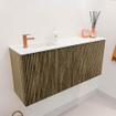 Mondiaz JOYA 90cm toiletmeubel - kleur Dusk - Wastafel FAYE positie Links 1 kraangat kleur Talc. SW1426195