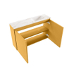 MONDIAZ TURE-DLUX Meuble de toilette 80cm Ocher. EDEN lavabo Frappe position droite. Avec 1 trou de robinet. SW1102883