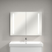 Villeroy & Boch My View 14+ armoire de toilette - avec 2 portes avec éclairage LED vertical 100x75x17.3cm - incl. boîte à médicaments verrouillable 1025445