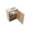 MONDIAZ TURE-DLUX Meuble toilette - 40cm - Washed Oak - EDEN - vasque Ostra - position droite - 1 trou de robinet SW1105110