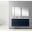 Adema Prime Balance Ensemble de meuble - 120x55x45cm - 2 vasques rectangulaires en céramique Blanc - 2 trous de robinet - 4 tiroirs - avec miroir rectangulaire - Navy Blue SW916239