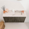 Mondiaz JOYA-DLUX Meuble de salle de bains 70cm - couleur Shadow - Vasque FAYE position Droite 1 trou de robinet couleur Nata SW1424950