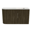 Mondiaz JOYA-DLUX 71.6cm meuble de toilette - arrondi gauche couleur Shadow - Lavabo FAYE position Droite 1 trou de robinet couleur Ostra. SW1423054