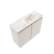 MONDIAZ TURE-DLUX Meuble toilette - 60cm - Linen - EDEN - vasque Frappe - position droite - 1 trou de robinet SW1102870