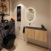 MONDIAZ TURE-DLUX Meuble toilette - 100cm - Washed Oak - EDEN - vasque Lava - position gauche - sans trou de robinet SW1104149