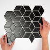 The Mosaic Factory Paris Carrelage mosaïque 26.6x30.5cm carrelage mural intérieur et extérieur bucket porcelaine noir mat SW523994