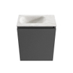 MONDIAZ TURE-DLUX Meuble WC 40 cm Dark Grey. EDEN lavabo Ostra position gauche. Sans trou de robinet. SW1104824