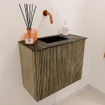 Mondiaz JOYA-DLUX 50cm meuble de salle de bains - couleur Dusk - Vasque FAYE position Milieu Sans trou de robinet couleur Lava. SW1423224