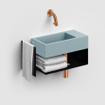 Clou Flush 3 fontein 36x18cm zonder kraangat rechts mat blauw ker. SW795721