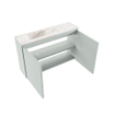 MONDIAZ TURE-DLUX Meuble toilette - 80cm - Greey - EDEN - vasque Frappe - position gauche - 1 trou de robinet SW1102793