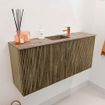 Mondiaz JOYA-DLUX 90cm meuble de salle de bains - couleur Dusk - Vasque FAYE position Milieu 1 trou de robinet couleur Arena. SW1425747