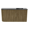 Mondiaz JOYA-DLUX Meuble de salle de bains - 81,6cm - arrondi gauche couleur Dusk - Vasque FAYE position Droite 1 trou de robinet couleur Lava. SW1423246