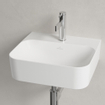 Villeroy & Boch Finion lave-mains 1 trou de robinetterie 43x39cm - ceramic+ sans trop-plein stone white SW209537