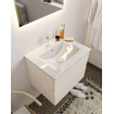 Mondiaz VICA ensemble de meuble de salle de bain - 60cm - meuble sous-vasque lin - 2 tiroirs - lavabo denia milieu - 1 trou de robinet - miroir LED - version XL 60cm de haut SW1098305