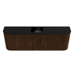 Mondiaz JOYA 123.2cm meuble de salle de bains - arrondi gauche et droite couleur Walnut - Vasque FAYE position Milieu 1 trou de robinet couleur Urban. SW1421413