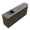 Mondiaz JOYA-DLUX Meuble de salle de bains - 101,6 cm - arrondi droit couleur Shadow - Vasque FAYE position gauche sans trou de robinet couleur Oza SW1425083