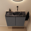 MONDIAZ TURE-DLUX 60cm toiletmeubel Dark Grey. EDEN wastafel Lava positie rechts. Zonder kraangat. SW1103731