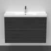 Duravit D-Neo Ensemble de meubles avec meuble sous-lavabo avec 2 tiroirs avec softclose 100x20x48cm avec lavabo chêne noir mat SW642217