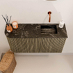 Mondiaz JOYA-DLUX 81.6cm toiletmeubel - ronding links kleur Dusk - Wastafel FAYE positie Rechts Zonder kraangat kleur Lava. SW1423317