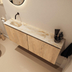 MONDIAZ TURE-DLUX Meuble toilette - 120cm - Washed Oak - EDEN - vasque Frappe - position gauche - sans trou de robinet SW1103063