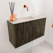 Mondiaz JOYA-DLUX 70cm meuble de salle de bains - couleur Shadow - Vasque FAYE position Milieu Sans trou de robinet couleur Ostra. SW1422985