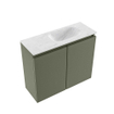 MONDIAZ TURE-DLUX Meuble WC 60cm Army. Lavabo EDEN Opalo position droite. Avec 1 trou de robinet. SW1105220