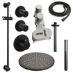 BRAUER Black Edition Regendoucheset inbouw - hoofddouche 30cm - plafondarm 20cm - 3 gladde knoppen - inclusief inbouwdeel - handdouche staaf 1 stand - mat zwart SW486512
